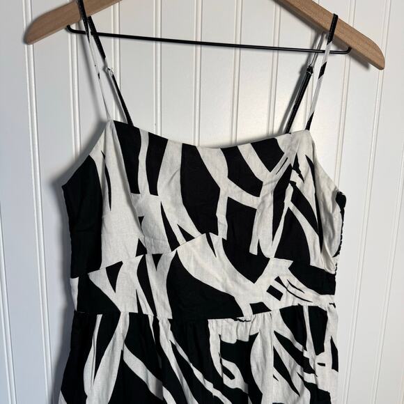 Rachel Zoe Geometric MIDI Dress Black & White Women’s Size Medium - Picture 3 of 12